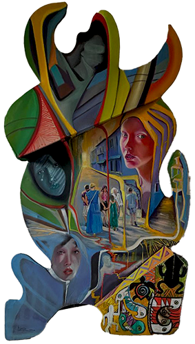 Œuvre du mois – structure métallique et toile